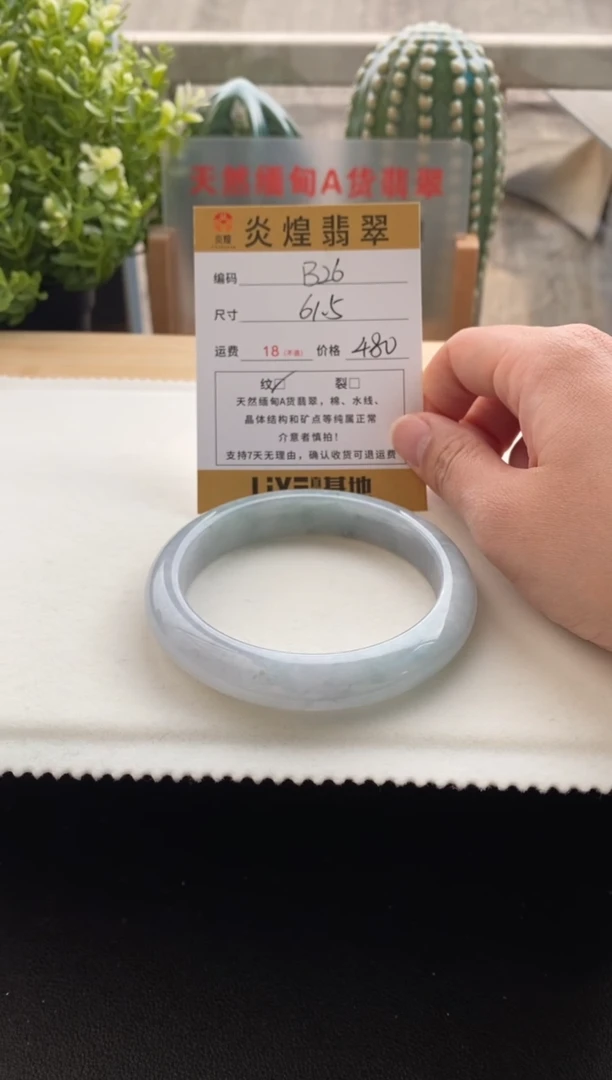 未镶嵌手镯翡翠61.5圈口 编码B26