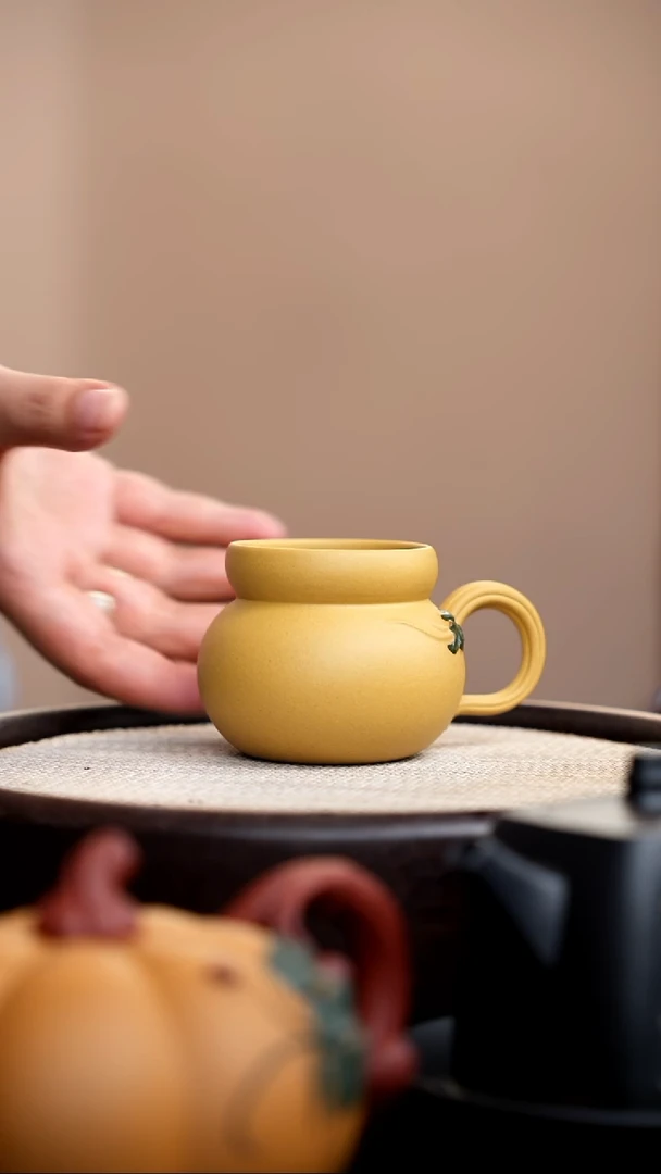 茶壶紫砂黄金段葫芦手把杯