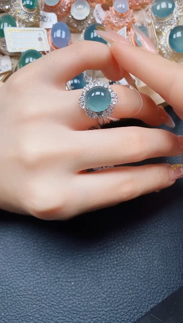 【闪购商品】翡翠戒指银S925镶嵌翡翠