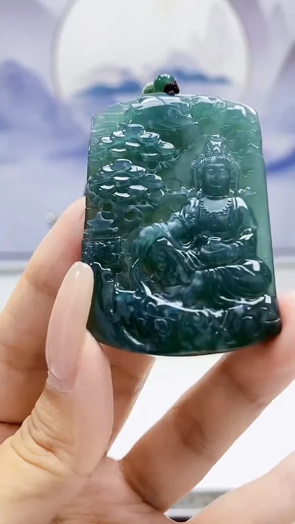 定制翡翠未镶嵌5124xx-毛货挂件赠珠链89