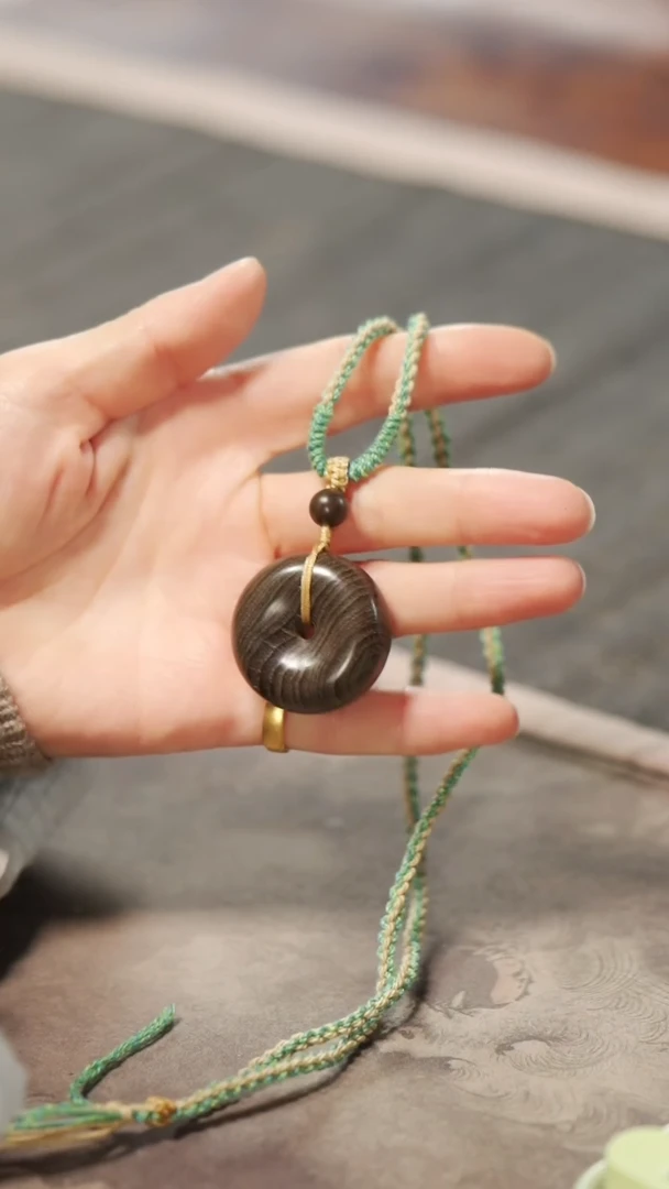 【闪购商品】金丝楠木雕平安扣吊坠