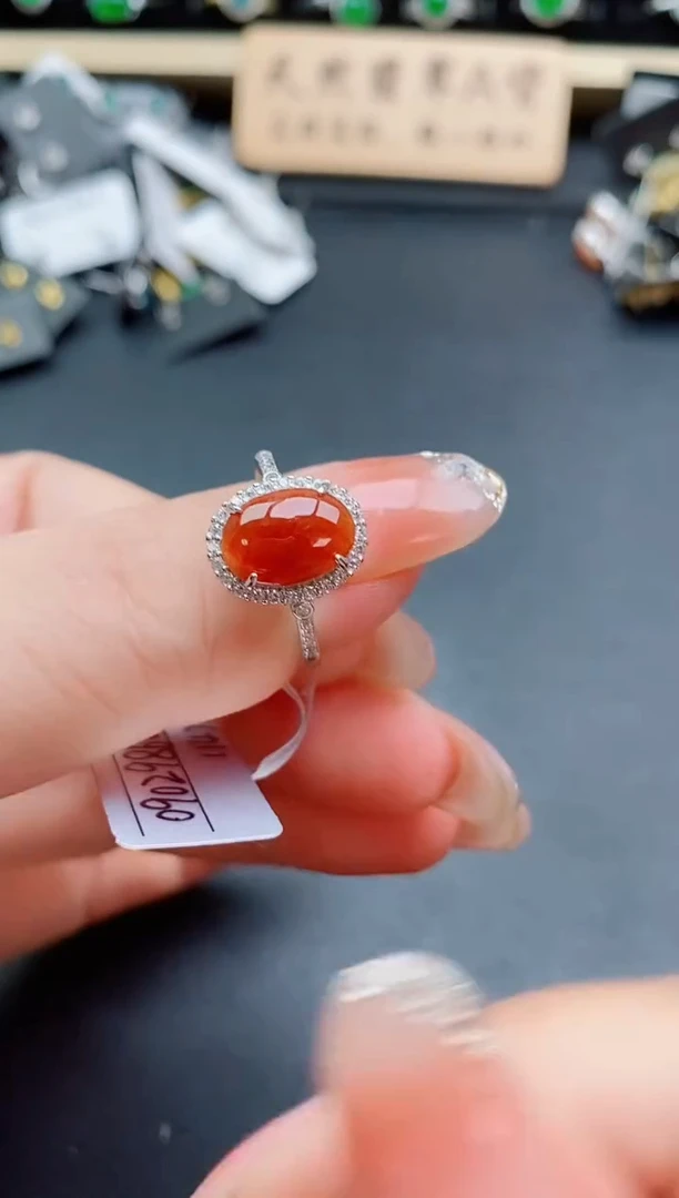 银S925镶嵌戒指翡翠1