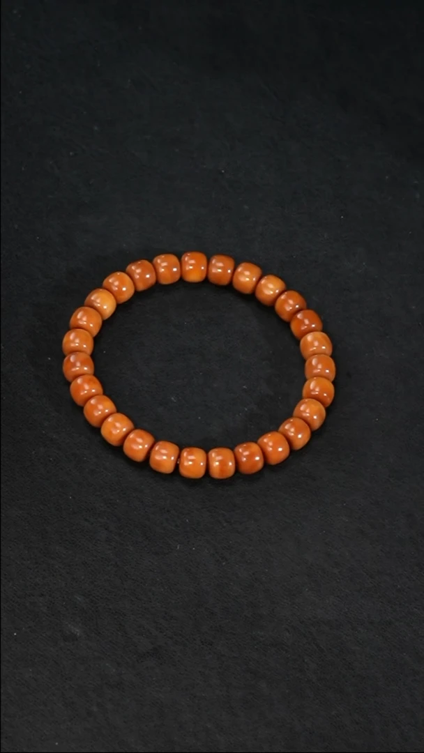 手串龙脊菩提保真龙脊玉化料单圈8*7mm