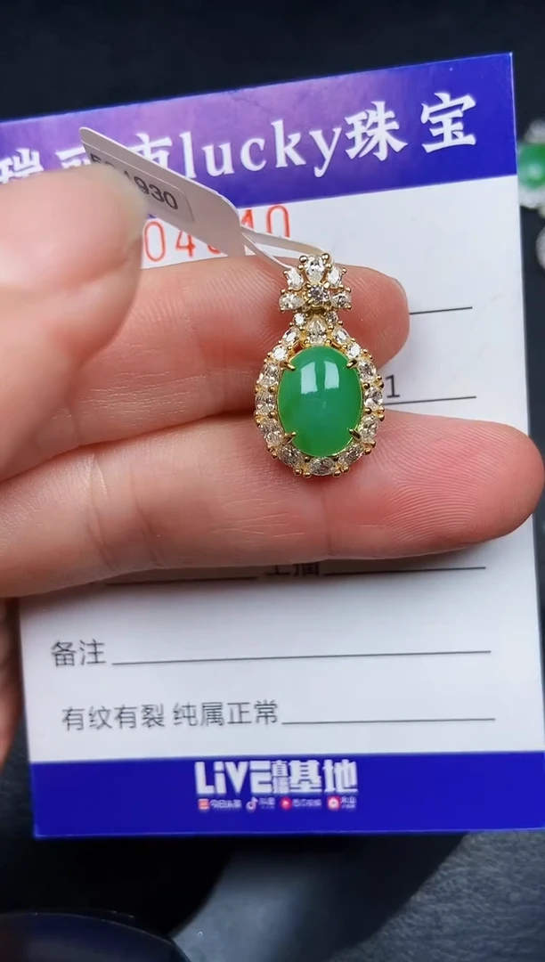 翡翠银S925镶嵌颈饰4840