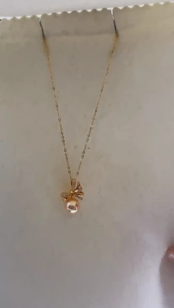 银S925镶嵌海水珍珠DA 羽皇金套链xp319 7-8