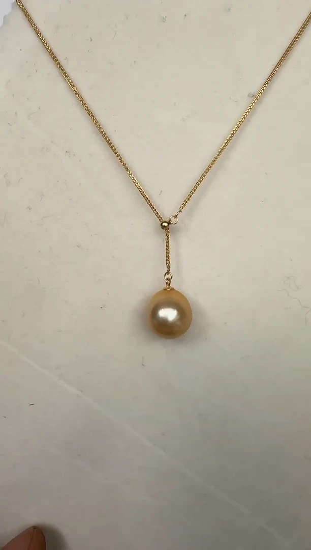 颈饰银S925镶嵌海水珍珠项链