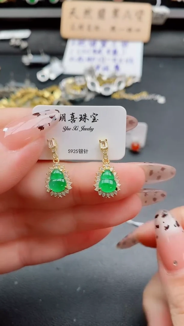 银S925镶嵌戒指翡翠1