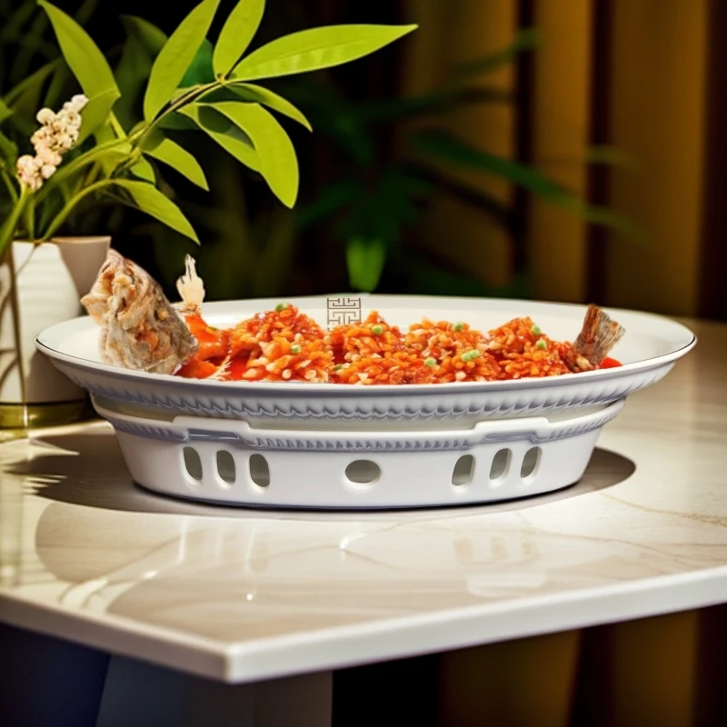 网红款金线耐磨金罗马保温盘子明炉酒店家用好物高档加热炉餐具