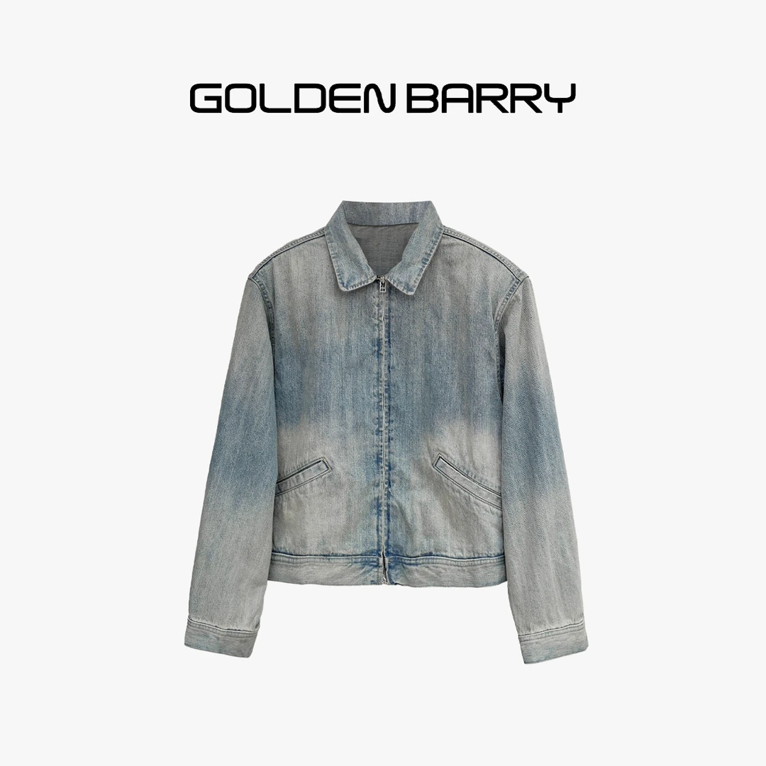 GOLDENBARRY|120101天蓝复古牛仔夹克