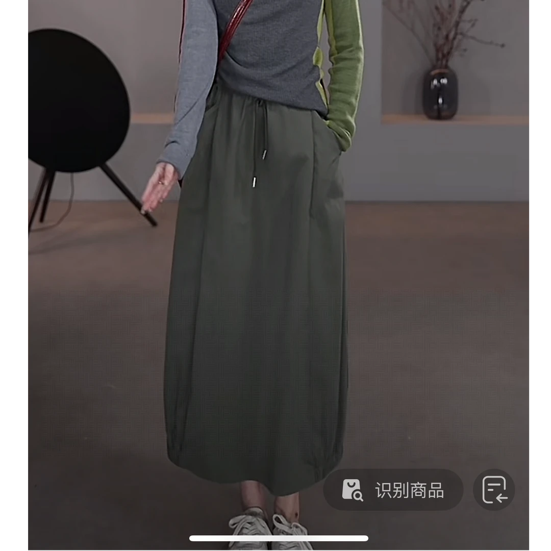【LIbaibai】夏季2025年新款高腰花边显瘦半身裙BB-2513