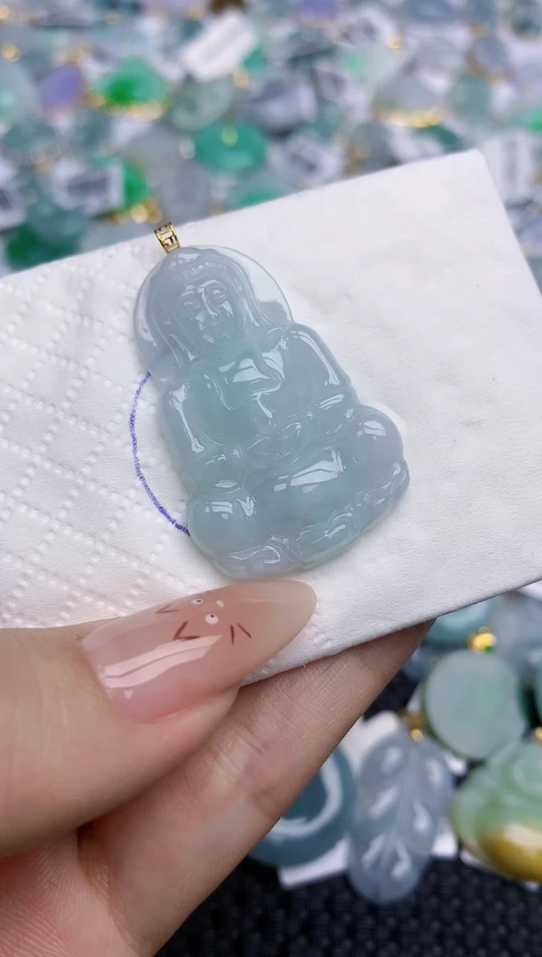 翡翠挂件18K金镶嵌543   天然翡翠A货