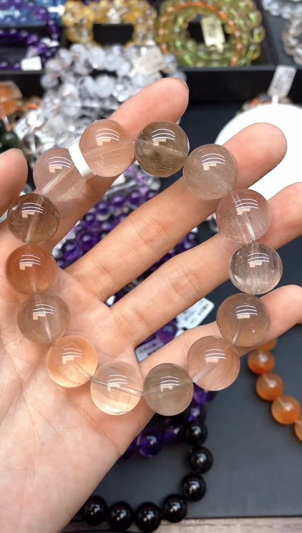 未镶嵌手串水晶32彩兔毛15mm