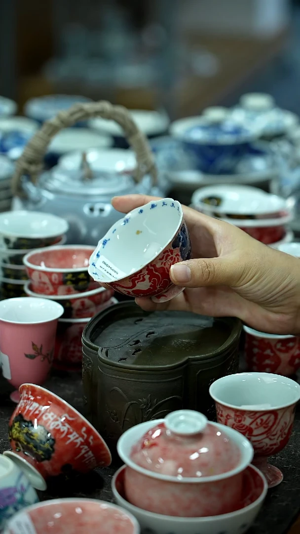 开仓千款景德镇手绘茶具放漏