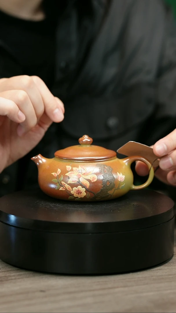 茶壶紫砂兰*韵H2372李小琴堆绘段泥花朵寒江