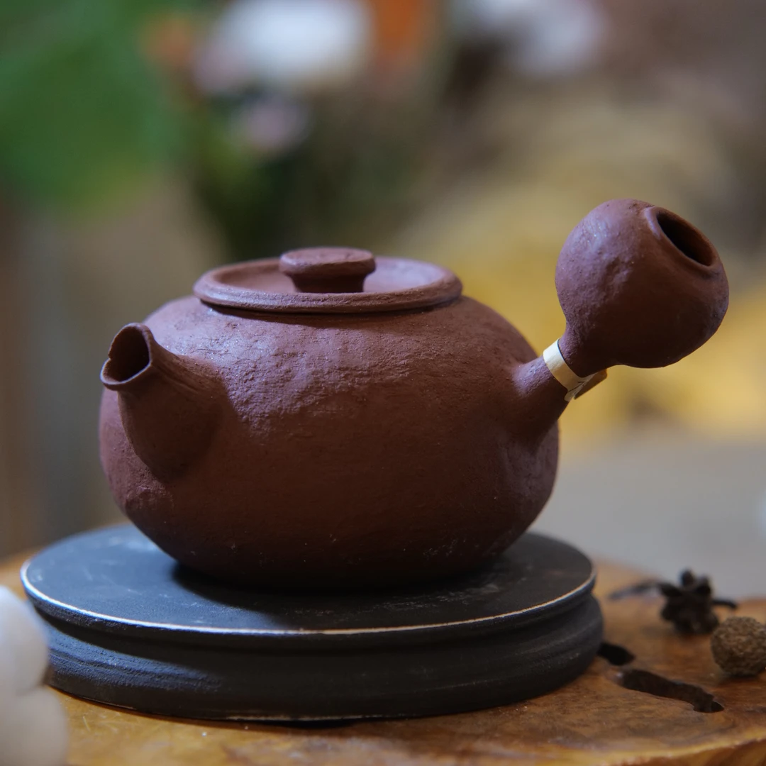 一念｜龙浮雕  全手捏紫砂红泥750毫升侧把烧水壶，可电陶炉，碳炉烧