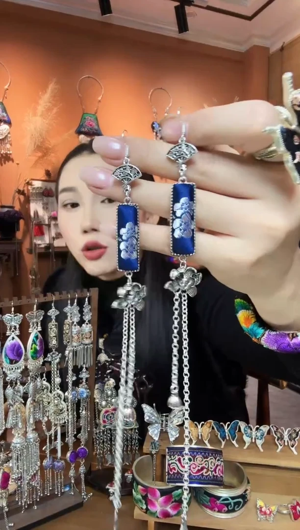 刺绣纯手工民族风耳环