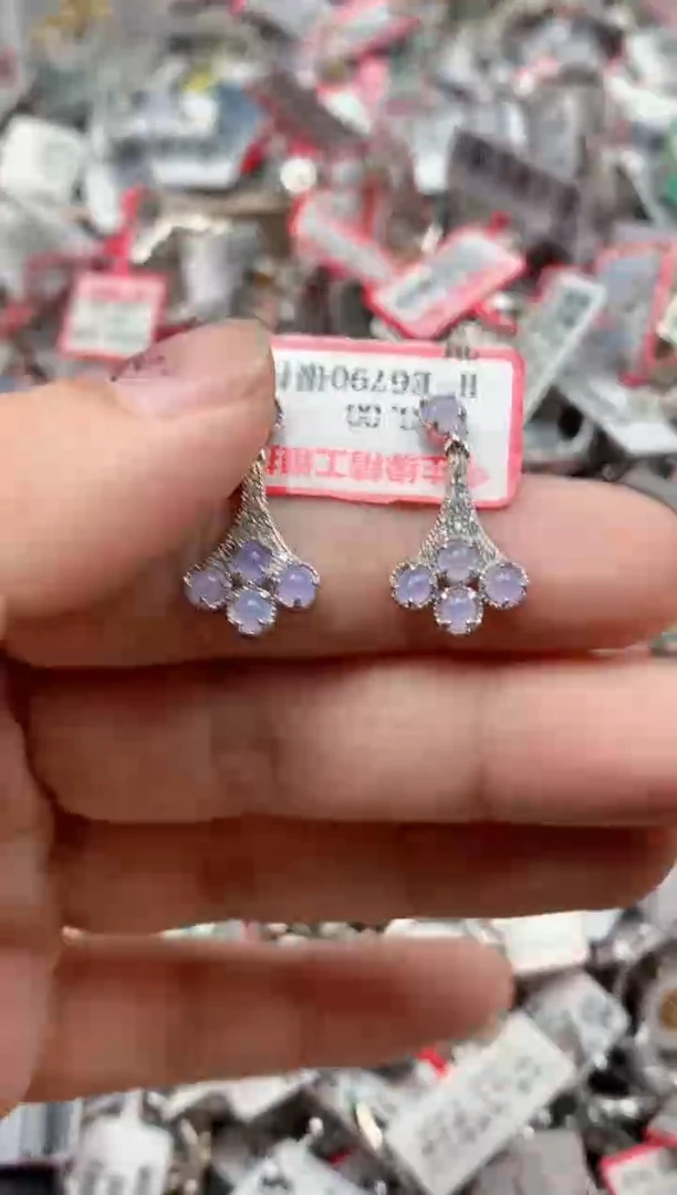 银S925镶嵌戒指翡翠天然A货缅甸翡翠
