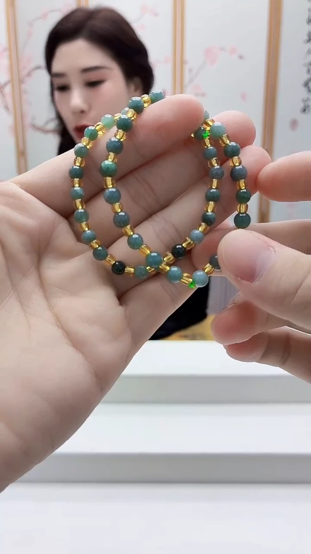 未镶嵌挂件翡翠4829bb-jj手串2条37