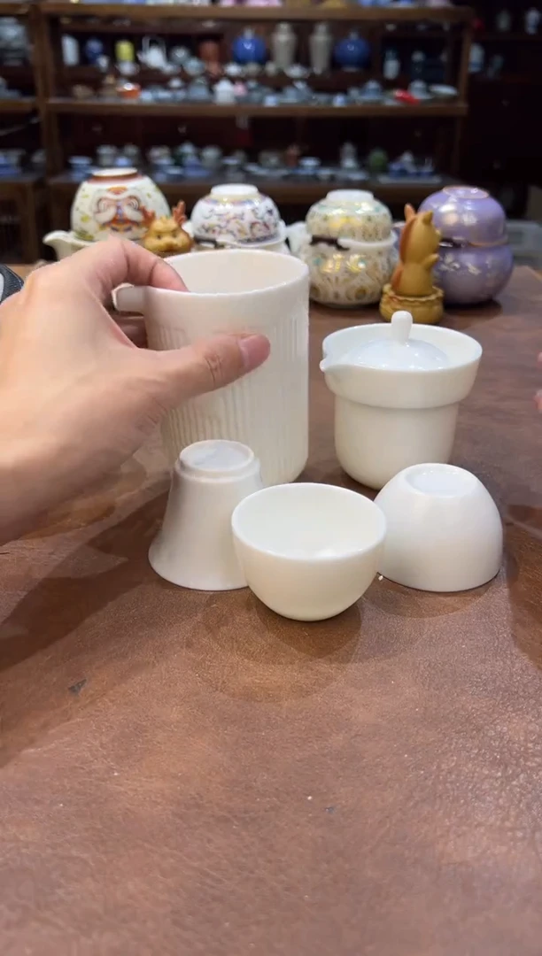 真的很便宜超好看会开片的旅行茶具