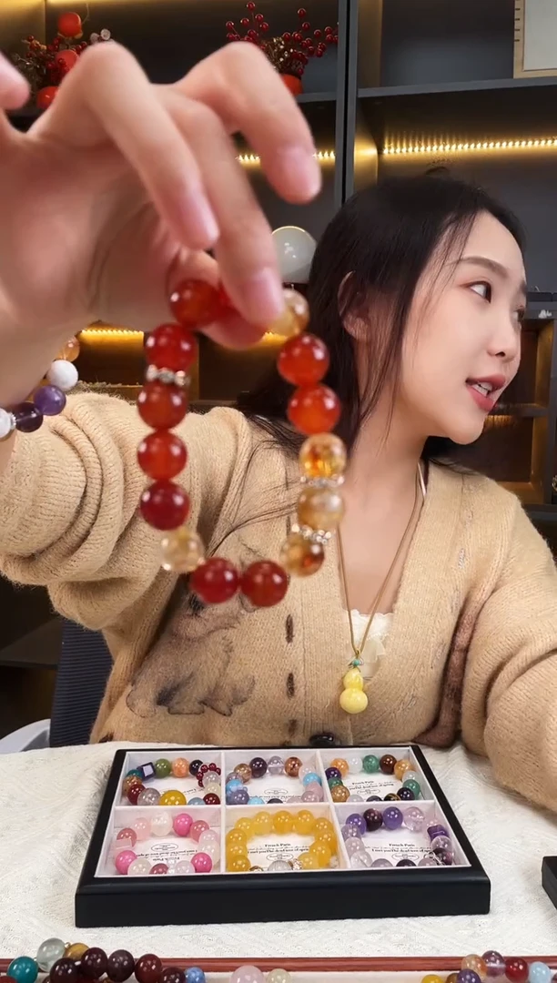 未镶嵌手链水晶南红黄塔14mm手串