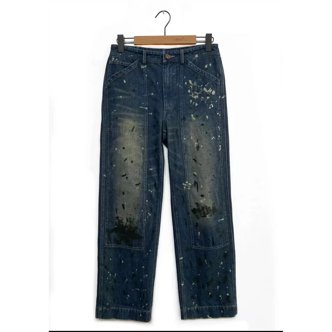 左岸迷香春夏百搭休闲直筒做旧复古水洗黑色牛仔裤裤子Z22SS3029