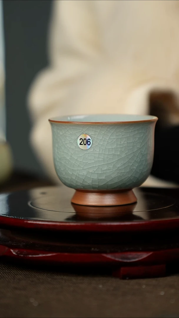 樊立 鱼鳞冰花 美人鱼杯 带底款