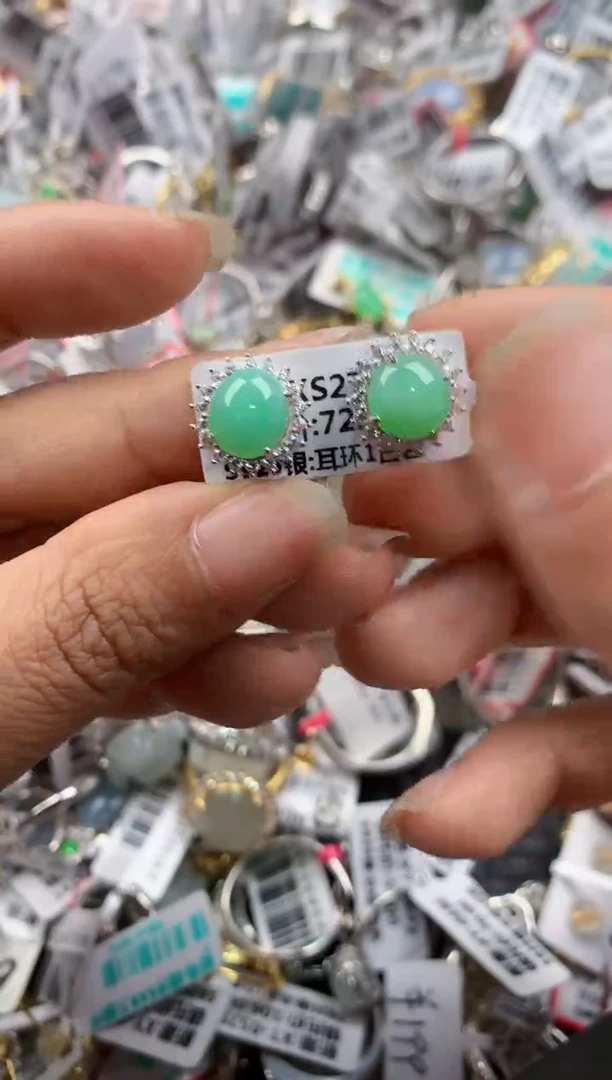 银S925镶嵌戒指翡翠888----1