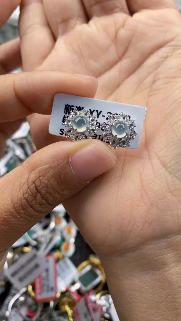 银S925镶嵌戒指翡翠222    7