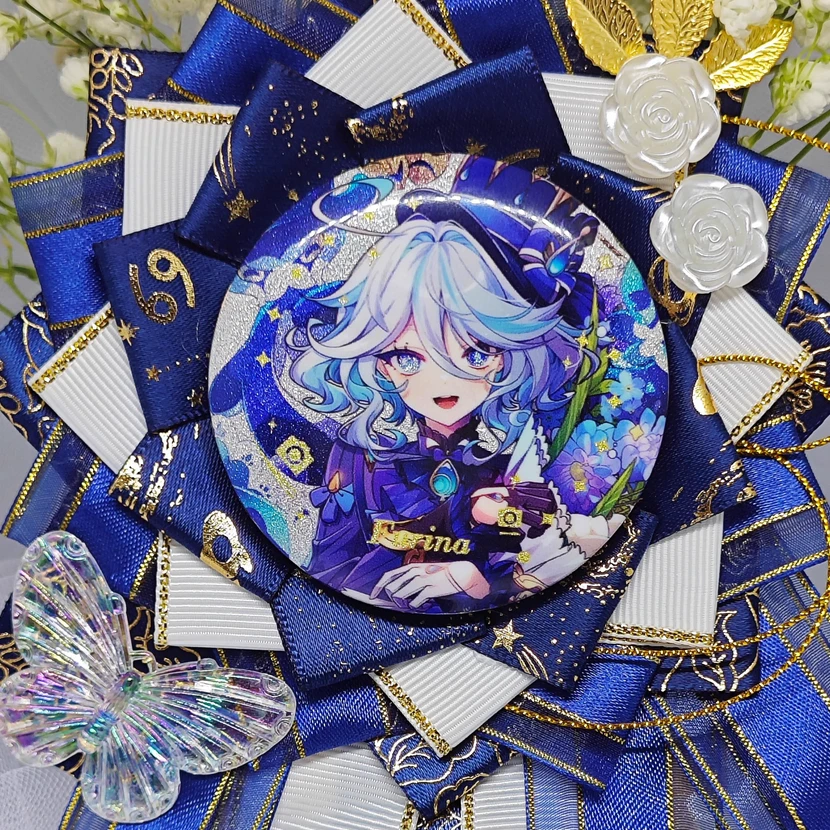 原神同人周边芙宁娜二次元吧唧谷子徽章装饰挂件