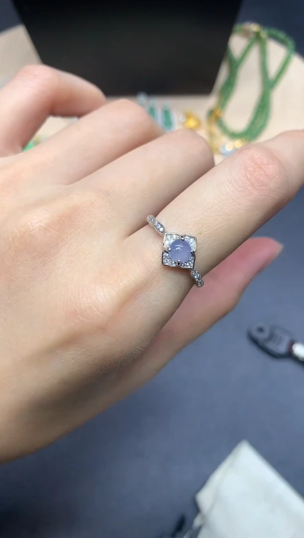 【闪购商品】翡翠戒指银S925镶嵌蛋面【多样性发其一】