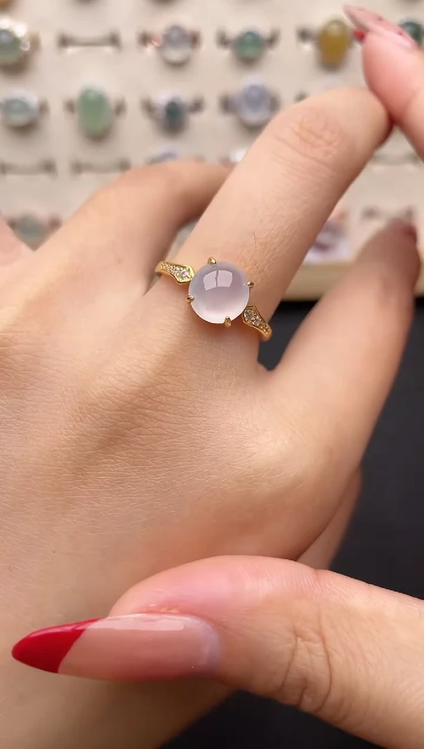 【闪购商品】翡翠戒指银S925镶嵌一物一证一礼盒