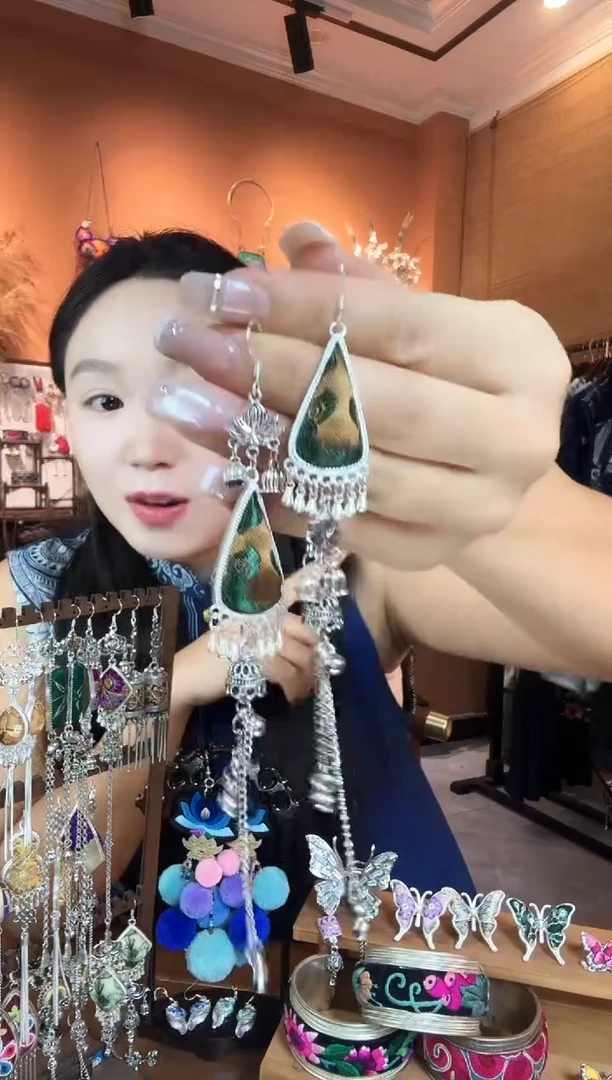 刺绣纯手工民族风耳环