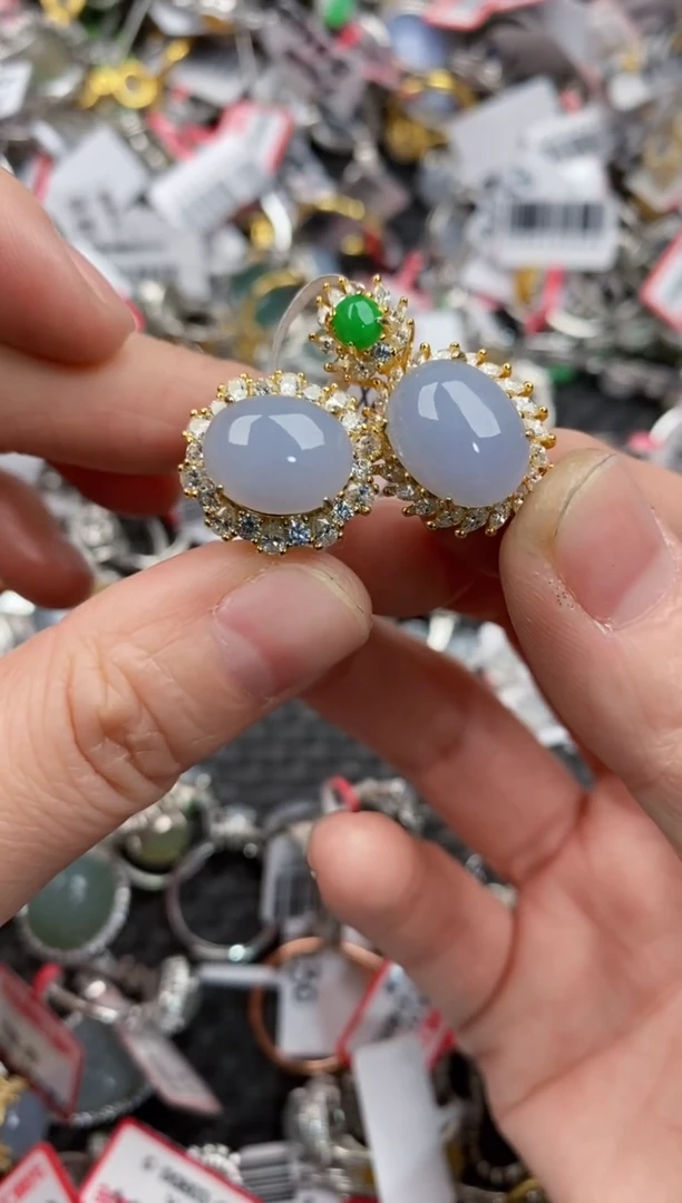 银S925镶嵌戒指翡翠3333---10