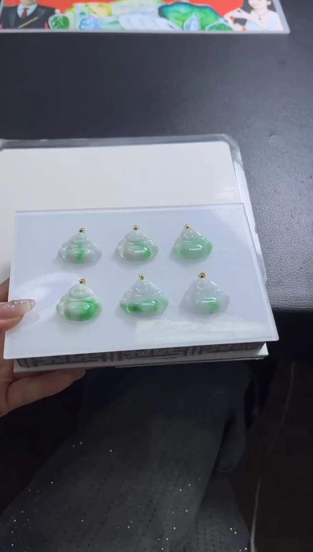 颈饰18K金镶嵌翡翠T205/多样性发一件/配绳子