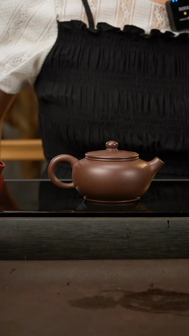 茶壶紫砂21，圆珠，紫泥，170cc