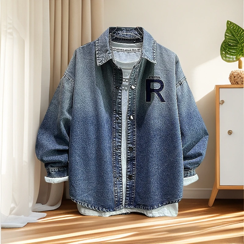 男童春秋款牛仔外套衬衫儿童大童秋季炸街秋装男孩上衣潮衬衫