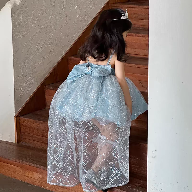 艾莎公主裙女童夏装洛丽塔高级感周岁生日礼服蓬蓬裙子艾莎公主裙