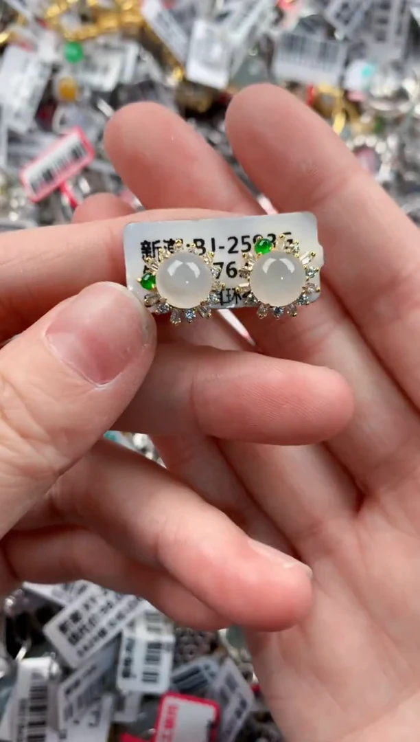银S925镶嵌戒指翡翠555----1