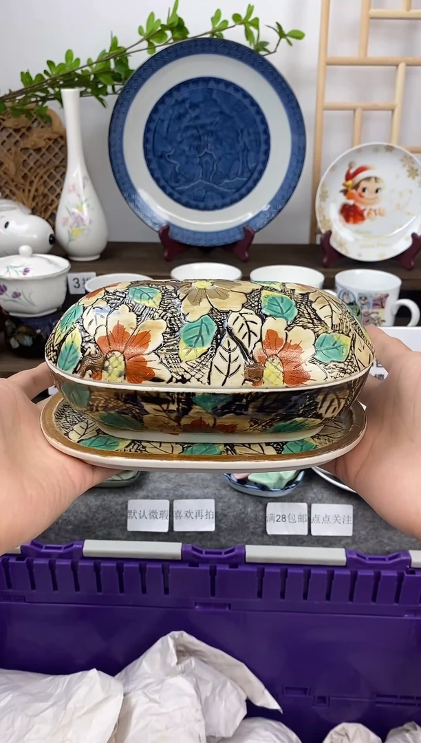 瓷片京烧清水手作浮雕首饰盒