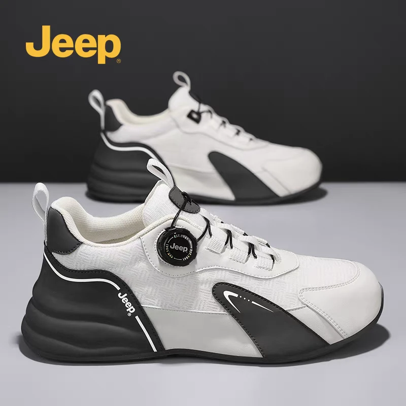 JEEP吉普休闲男鞋2025夏季新款网面百搭运动鞋软底透气免系带网鞋