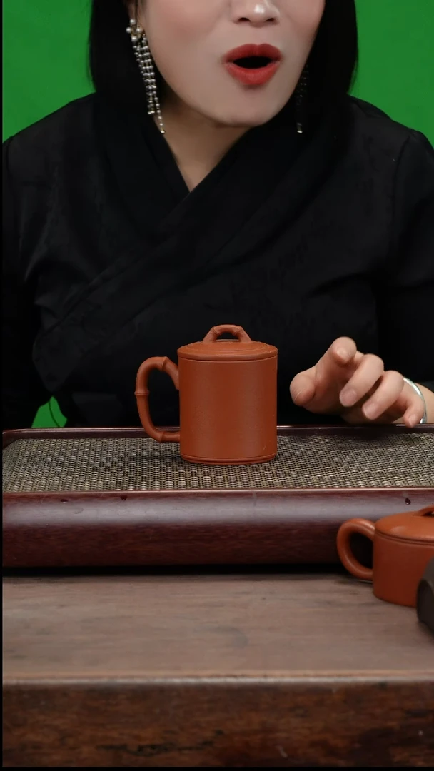 【闪购商品】紫砂茶壶零添加朱砂竹节盖杯