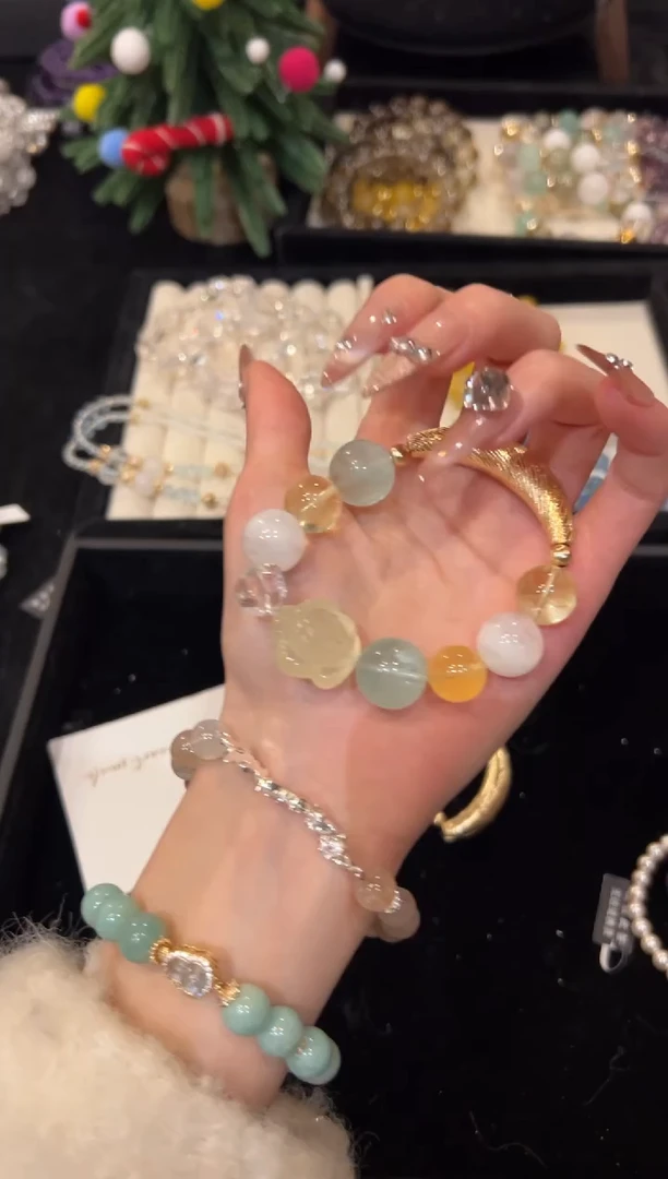 未镶嵌手串水晶白幽灵手串