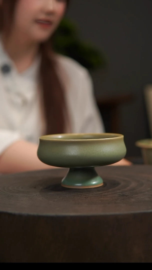 杯子高足普洱杯 汝州原产地  原矿老釉