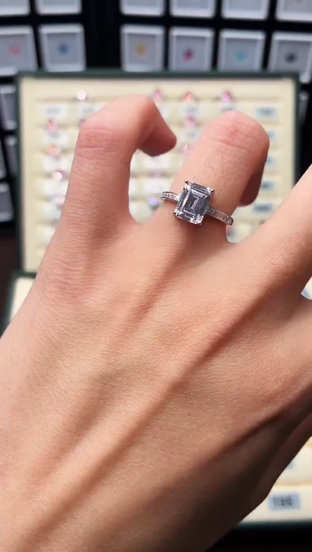 银S925镶嵌戒指绿柱石（摩根石）0006