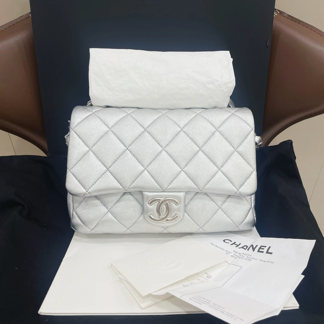 99新 Chanel/香奈儿  24C银色链条包