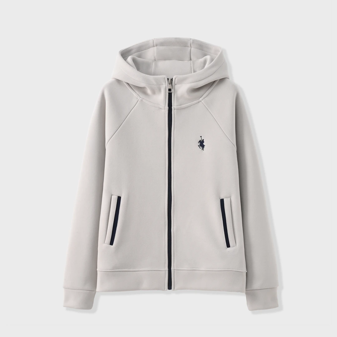 8722-初春新款撞色拼接休闲百搭连帽拉链外套