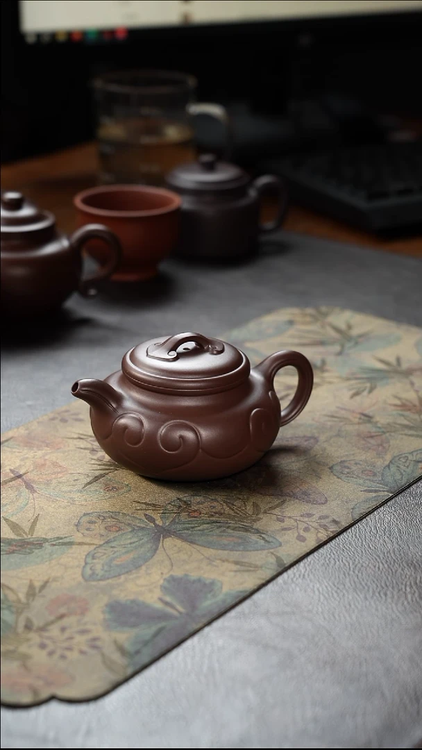 茶壶紫砂仿古如意紫泥220cc
