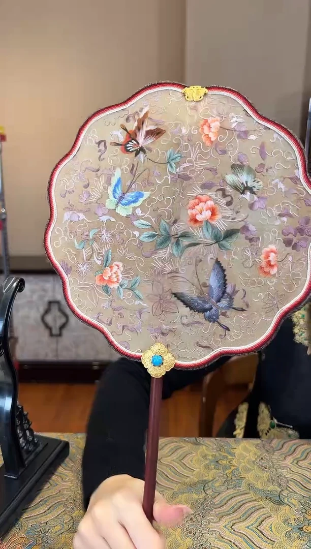 刺绣 非遗苏工刺绣双面刺绣扇子