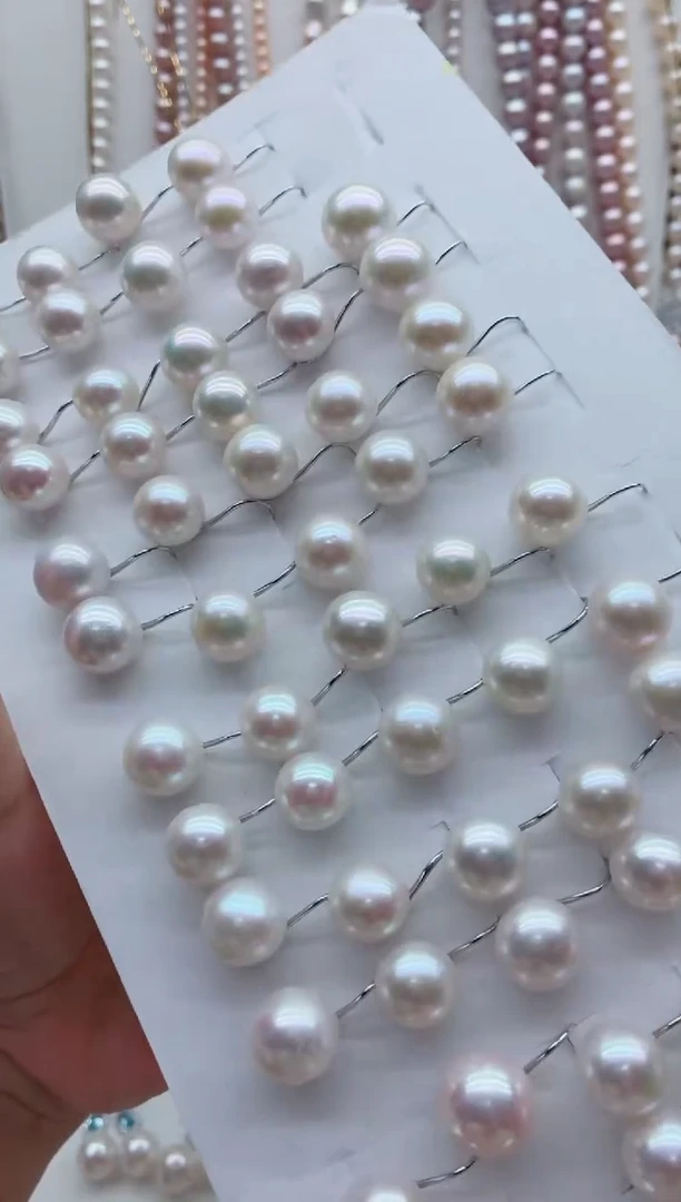 银S925镶嵌淡水珍珠耳饰多样性发其一，非无暇