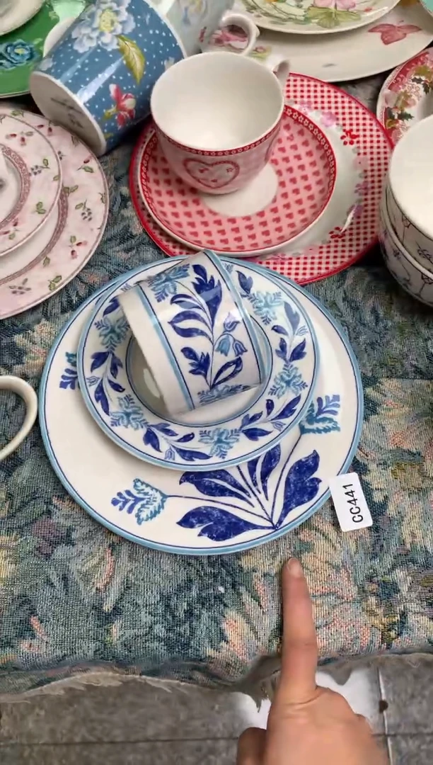 【闪购商品】瓷片陶瓷原单CC441餐具三件套